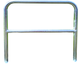 Absperrbügel/Anlehnbügel aus Stahl Ø 48 mm, zum Einbetonieren, mit Querholm, Höhe: 1400 mm